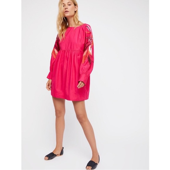 Free People Dresses & Skirts - Free People Mini Obsessions Embroidered Mini Dress